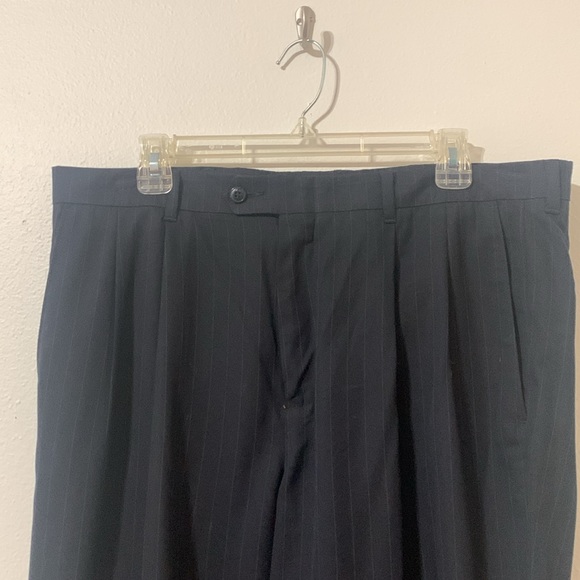 Hagger Mens Pin Strip Black Suit Pants. Size 36x30 Used - Picture 3 of 7